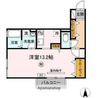 リビングタウン観音寺E棟【203号室】の間取り