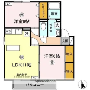 ミキカメディアマンション A棟【203号室】の間取り