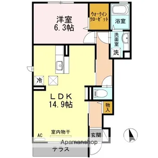 ライブコートA棟【1階】の間取り