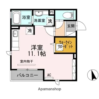セジュールオッツT´【1階】の間取り