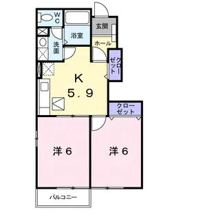 マルグリットⅡ【104号室】の間取り