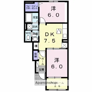 クレメントA【104号室】の間取り