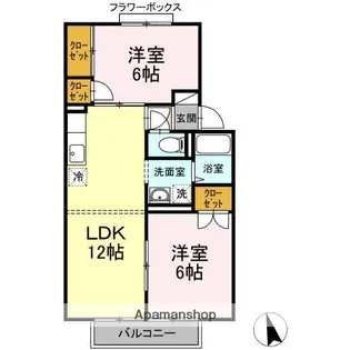 セジュールM B棟【205号室】の間取り