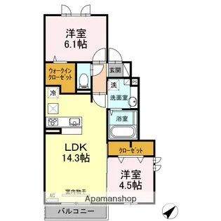 サンフォリア【101号室】の間取り