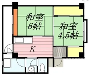 ビレッジハウス当成東1号棟【0105号室】の間取り