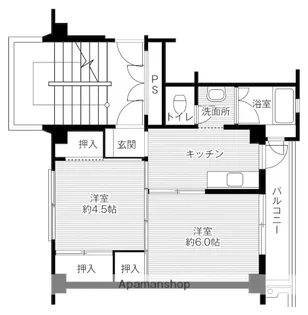 ビレッジハウス当成東1号棟【302号室】の間取り