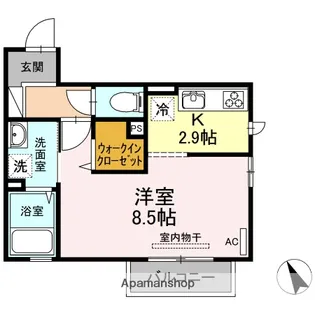 グリーンコート【202号室】の間取り