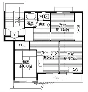 ビレッジハウス境港第三1号棟【302号室】の間取り