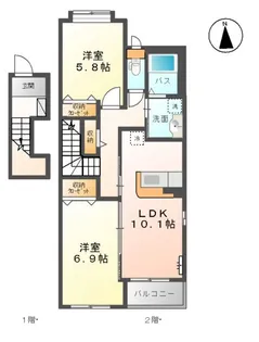 リアン【201号室】の間取り