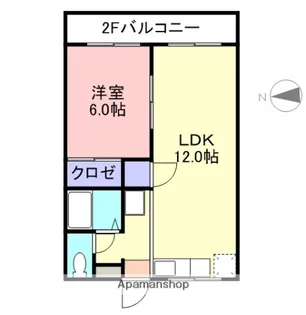 レックハウス三旗【205号室】の間取り