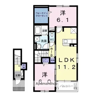 カウティ ベリオ A【2階】の間取り