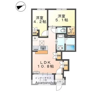 メリディア【106号室】の間取り