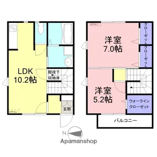 プラウド三本松Ⅰ【101号室】の間取り