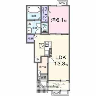 グランシャリオ アルファ A【1階】の間取り