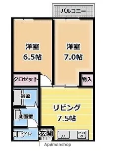 ハウスメイトⅠ【203号室】の間取り