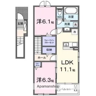 ヒカルサ境港渡町イースト【2階】の間取り