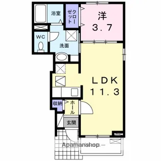 グラース【105号室】の間取り