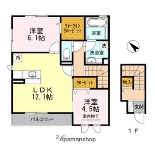 エストソーレ【201号室】の間取り