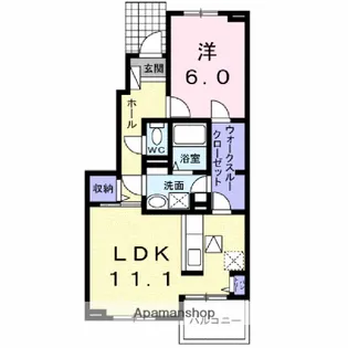 フレージュアルバB【102号室】の間取り