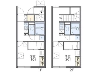 レオパレスB ZONE【202号室】の間取り