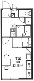 レオパレスメゾン福生【101号室】の間取り