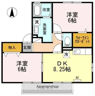 グランシャリオ堀川D棟【103号室】の間取り