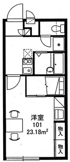 レオパレスCRANECRANE【106号室】の間取り