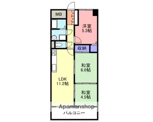 エクセレント米子【4階】の間取り