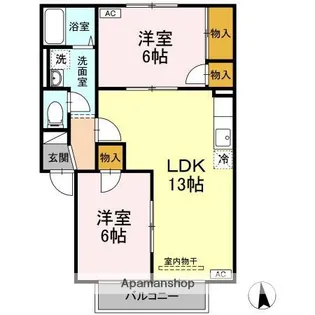 鳥取県米子市西福原9丁目【アパート】の間取り