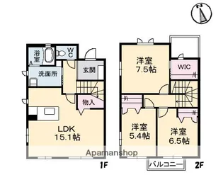 クラビスD【111号室】の間取り