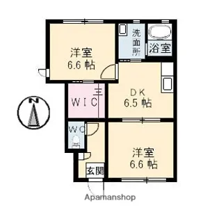 ポルタブランシェ【102号室】の間取り