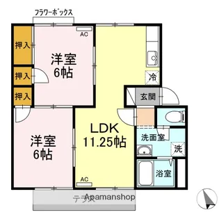 リヴェール目久美B棟【1階】の間取り