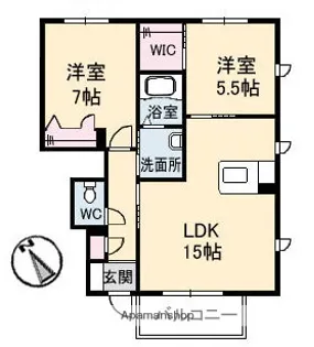 ピアタウンD棟【1階】の間取り