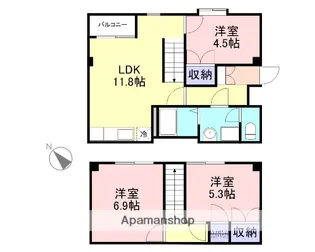 アーバネスト西村Ⅷ【307号室】の間取り