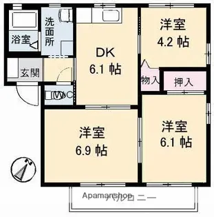 鳥取県米子市旗ヶ崎1丁目【アパート】の間取り
