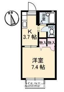 アーバンシー【1-D号室】の間取り