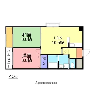 シエスタ ヨナゴ【405号室】の間取り