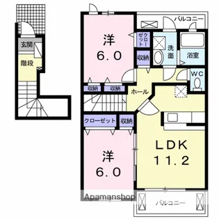鳥取県米子市皆生温泉3丁目【アパート】の間取り