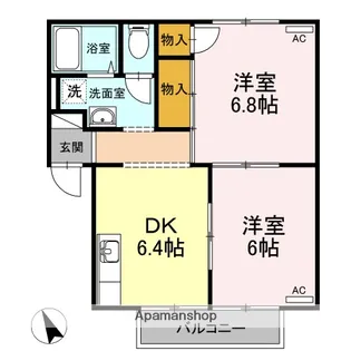 鳥取県米子市皆生温泉2丁目【アパート】の間取り