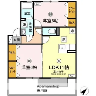 鳥取県米子市東福原1丁目【アパート】の間取り