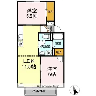 鳥取県米子市皆生温泉2丁目【アパート】の間取り