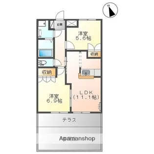 鳥取県米子市西福原6丁目【アパート】の間取り