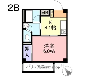 インパレスB【1階】の間取り