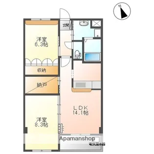 フレアマンションⅡ【306号室】の間取り
