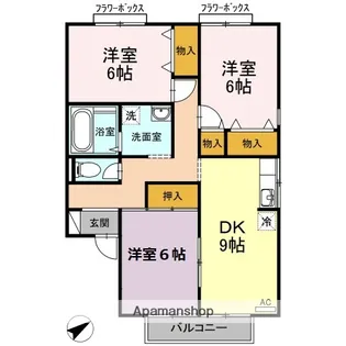 鳥取県米子市米原4丁目【アパート】の間取り