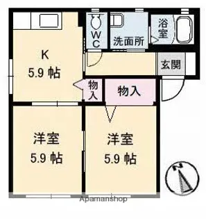 メゾン アイ ファミーユ B【205号室】の間取り