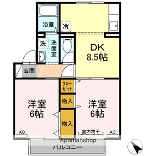 ヴェルドミール(東福原)【201号室】の間取り