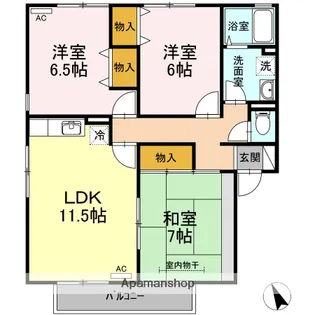 鳥取県米子市皆生新田2丁目【アパート】の間取り