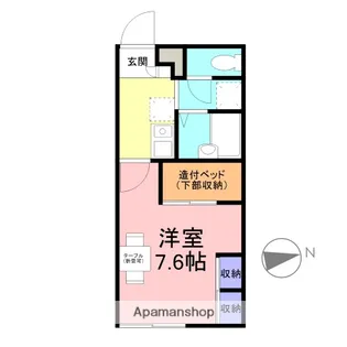 グランプラスB【206号室】の間取り