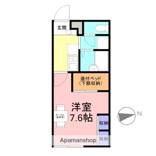 グランプラスB【205号室】の間取り